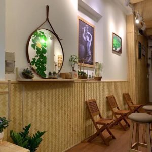 trang trí bằng cót tre cót ép